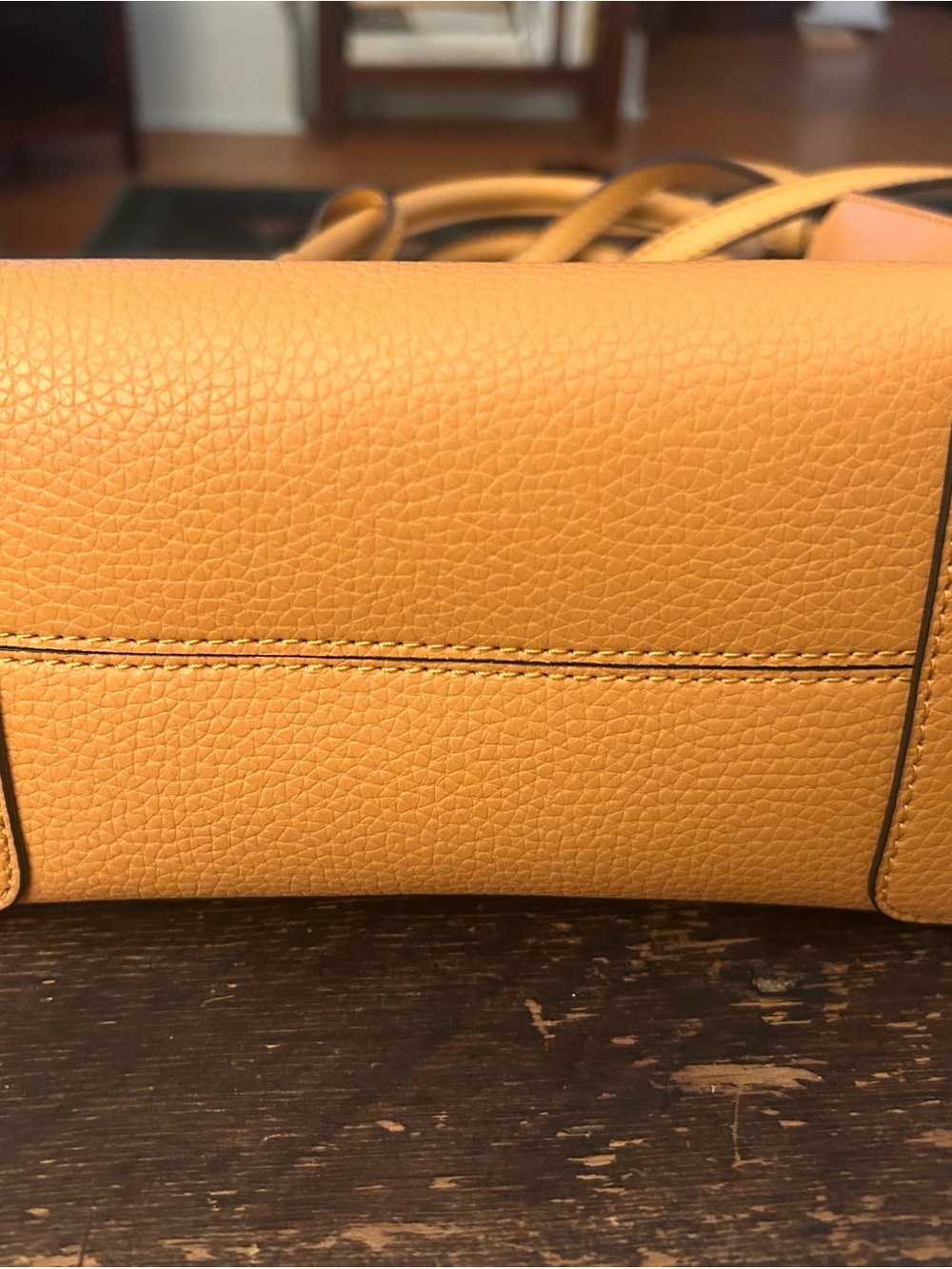 Michael Kors Peach-Colored Leather Crossbody Satchel - Picture 3 of 6